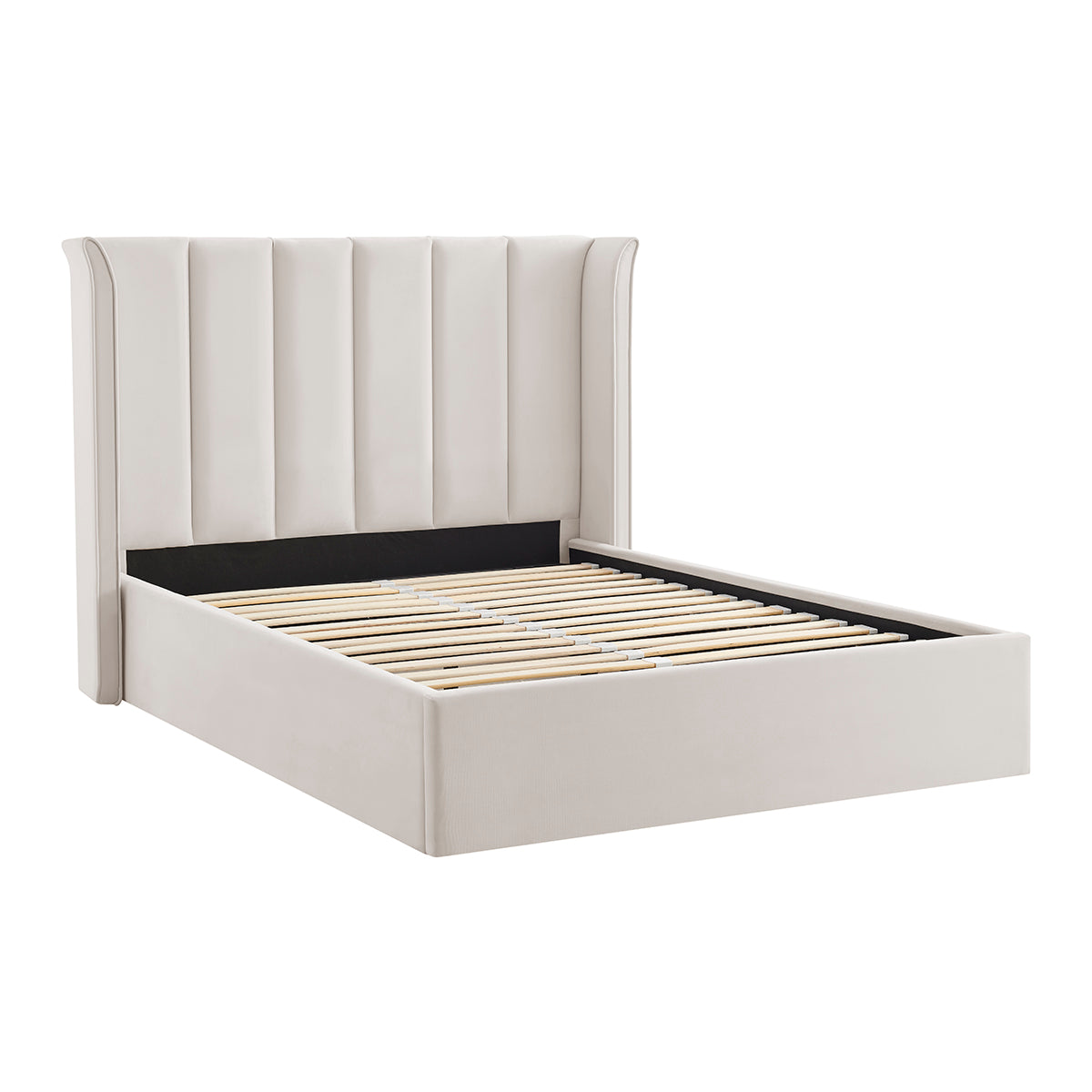 Vera Natural Beige Ottoman Storage Bed Frame