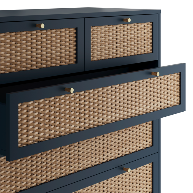 Valentina Blue 6 Drawer Chest