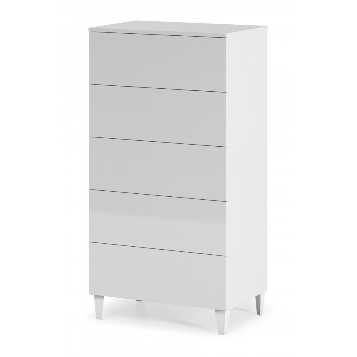 Polito 5 Drawer High Gloss Narrow Chest