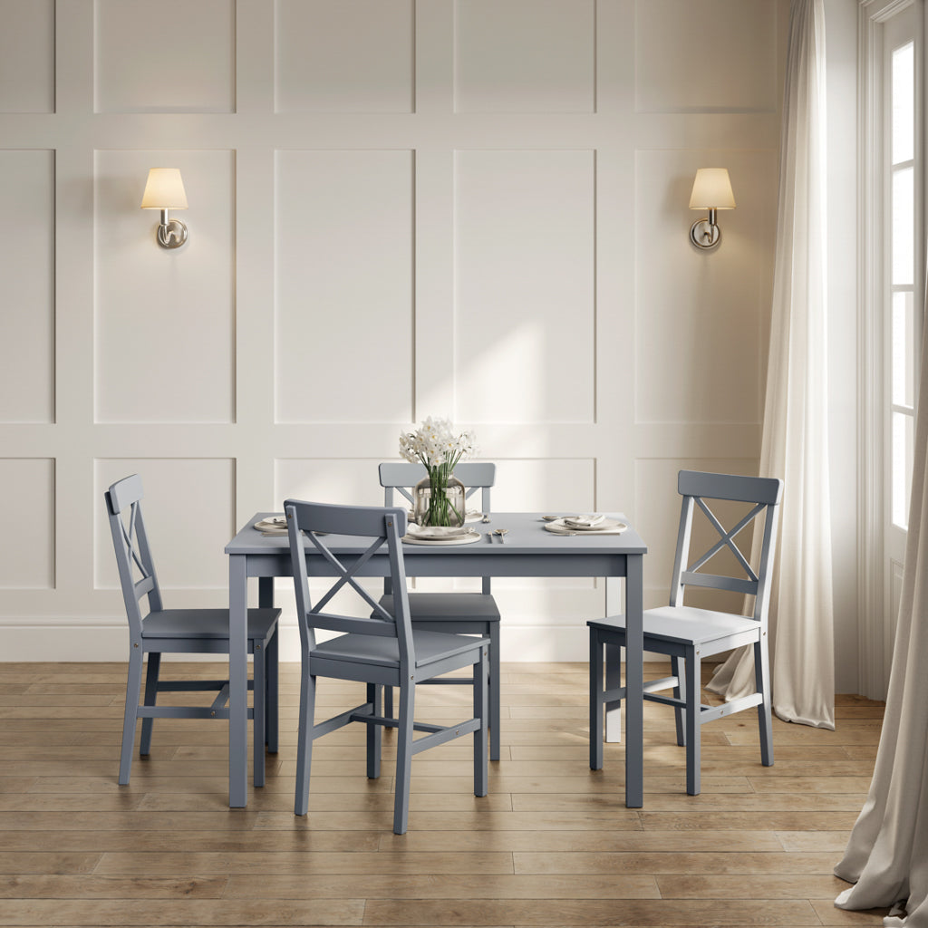 Hitchin Anthracite Grey Dining Table Set