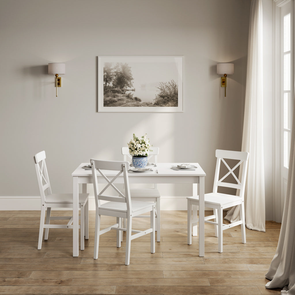 Hitchin White Dining Table Set