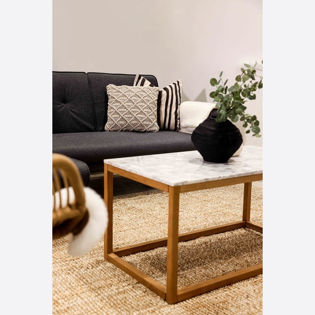 Hove Oak & Marble Coffee Table
