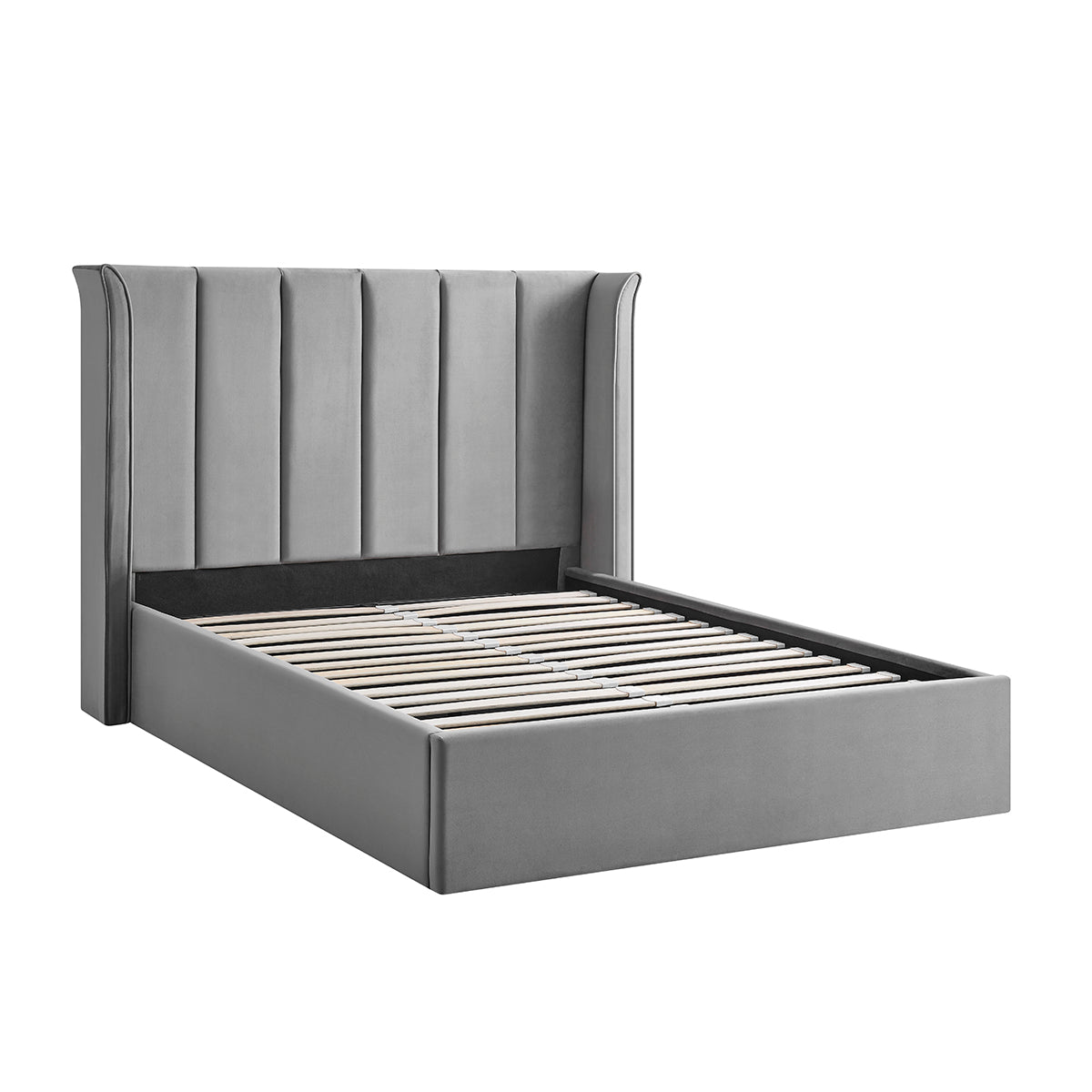 Vera Silver Ottoman Storage Bed Frame