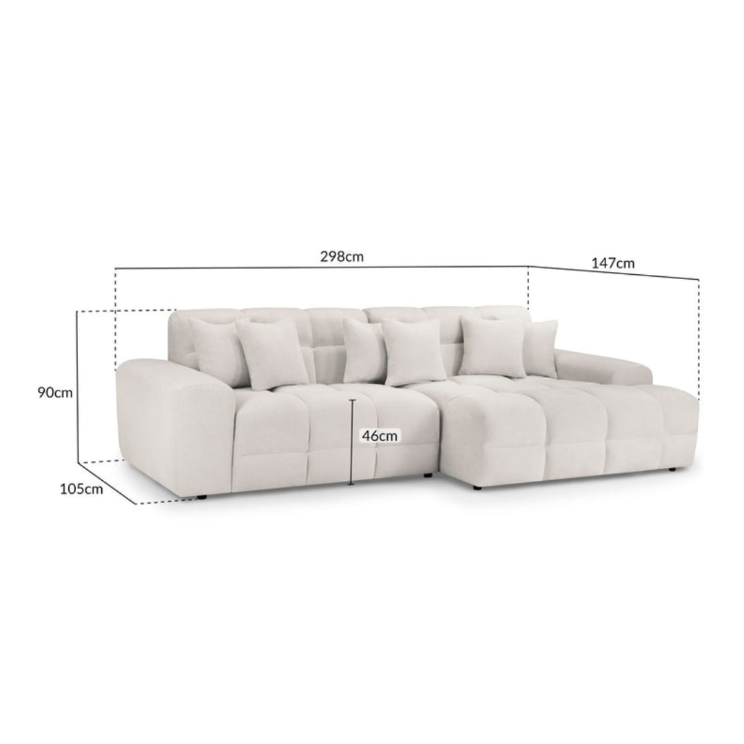 Valencia Corner Sofa Beige - Right Hand Facing