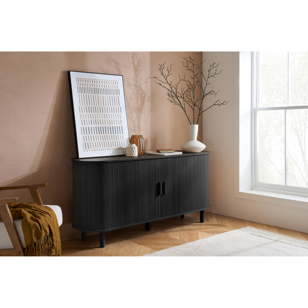 Lille Fluted Black Sideboard
