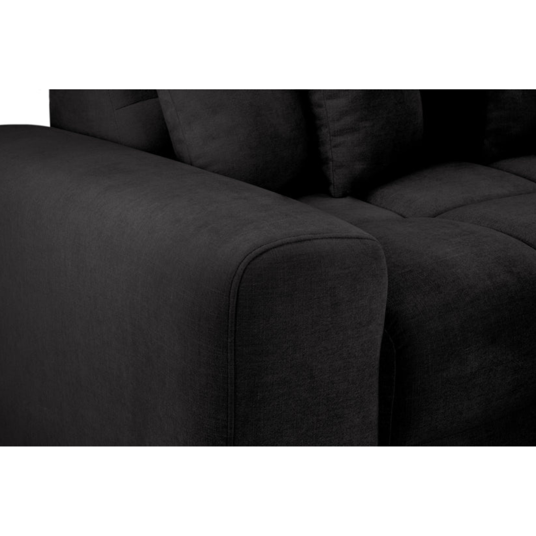Valencia Corner Sofa Black - Right Hand Facing