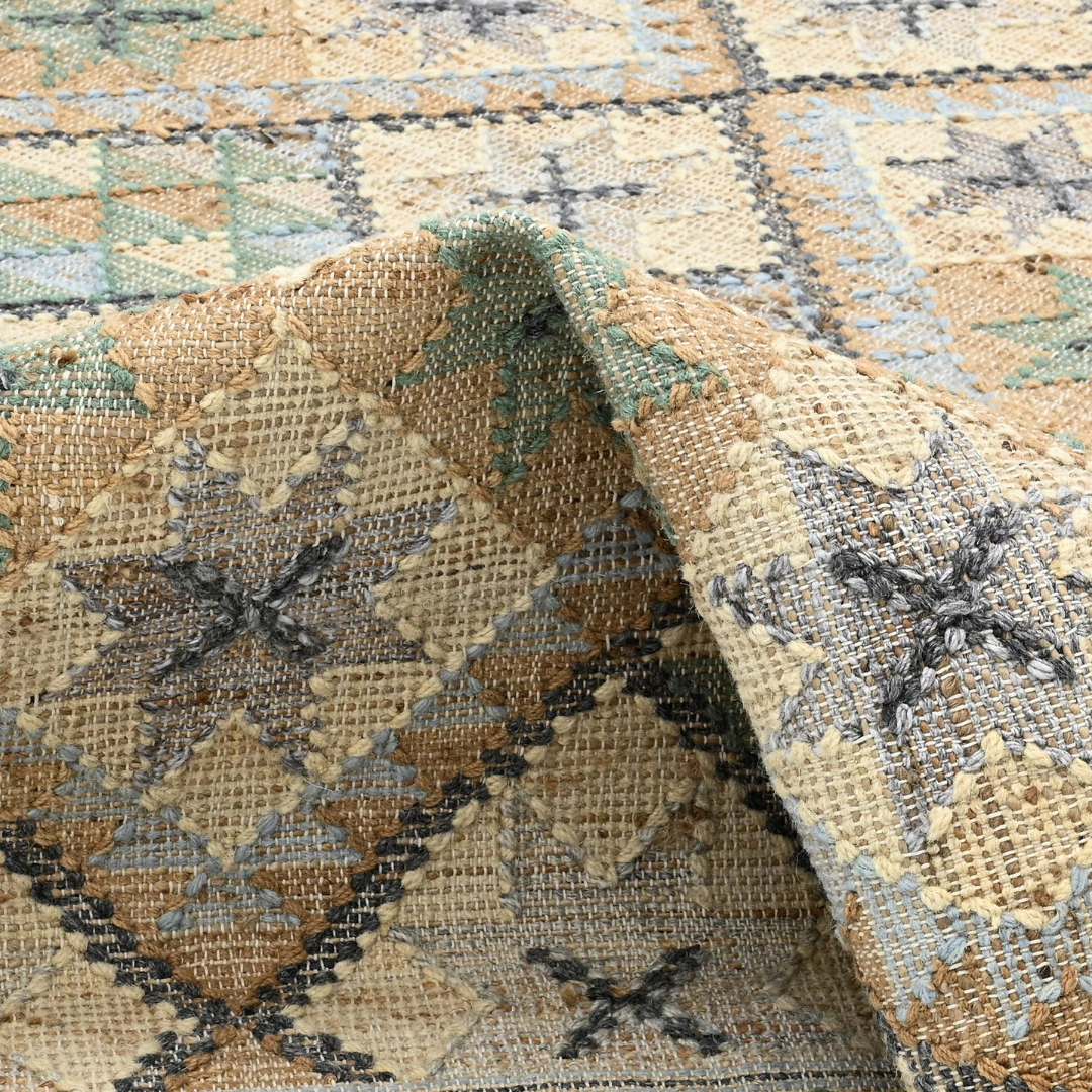 Ocean Handwoven Jute Kilim