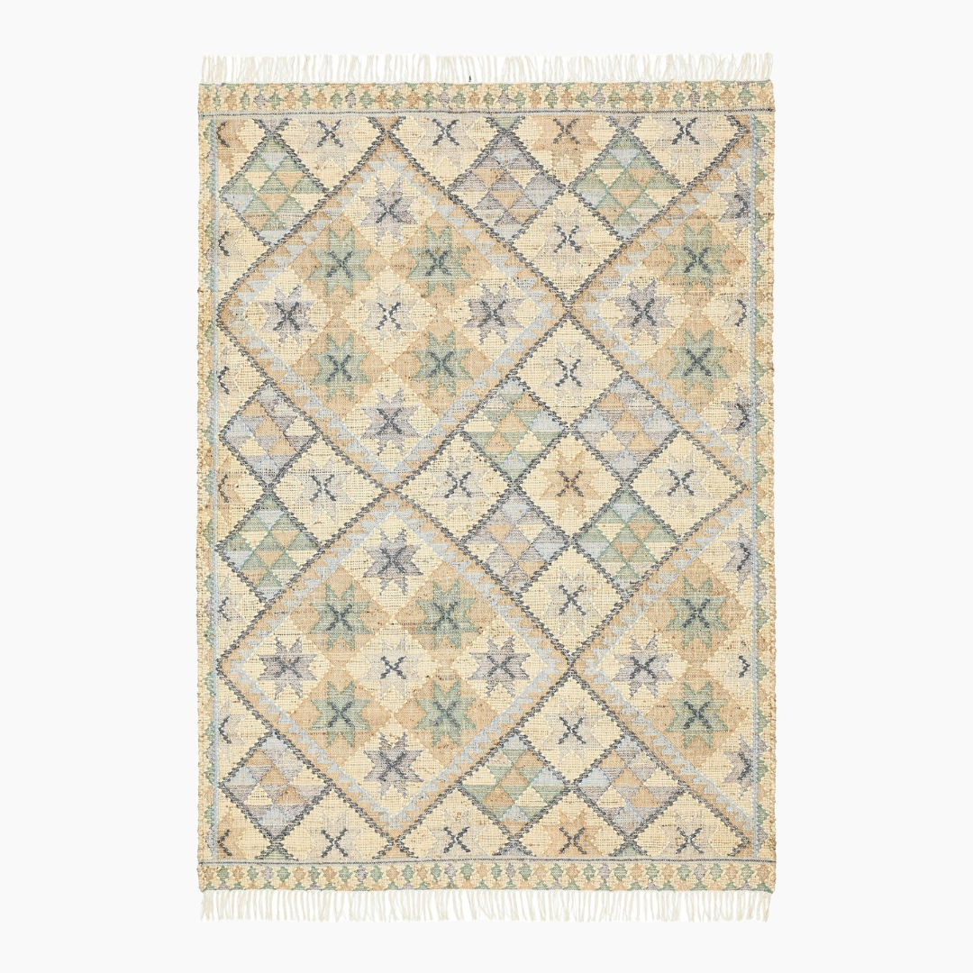 Ocean Handwoven Jute Kilim