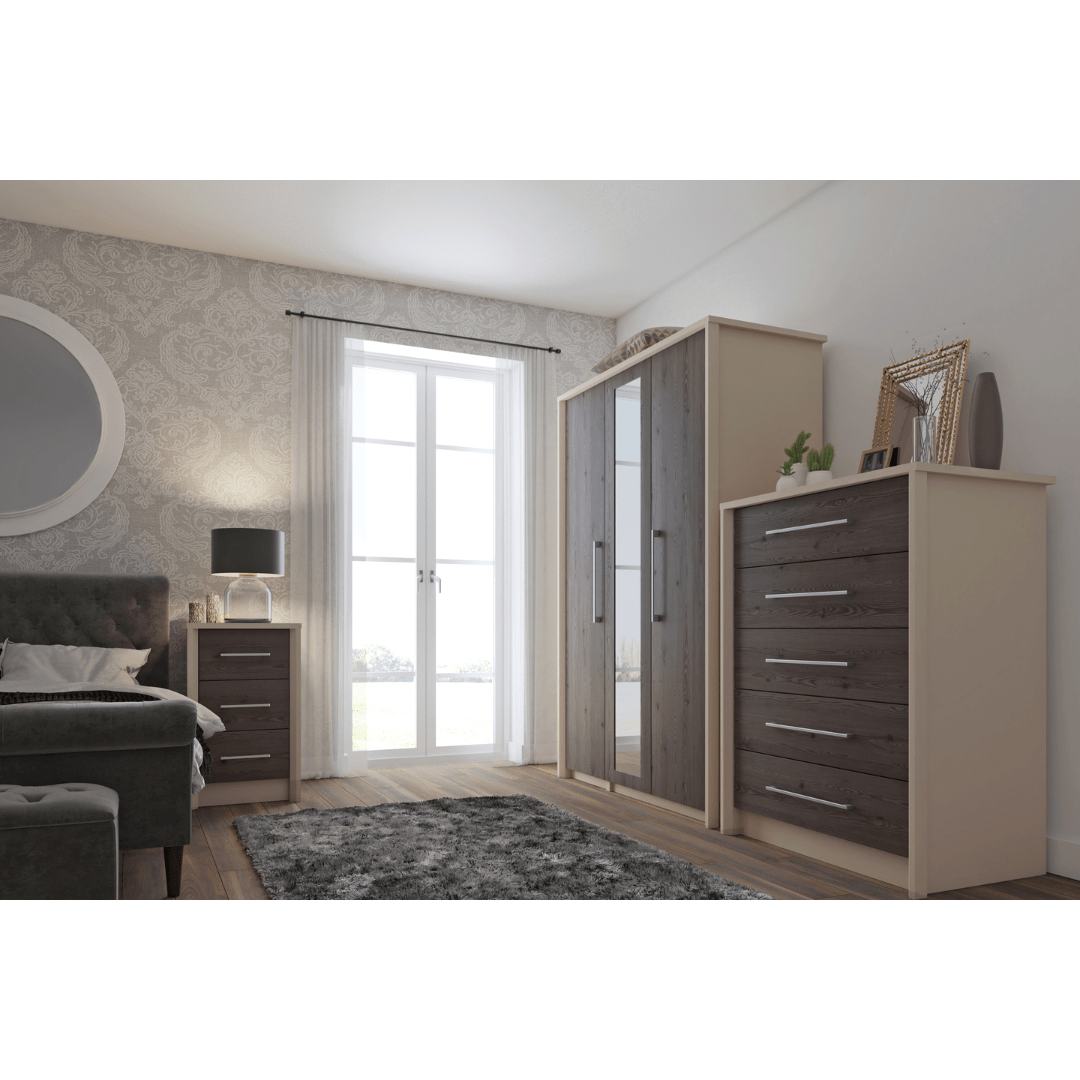 Castro Anthracite Larch 5 Drawer Chest (Assembled) - Furniturezone