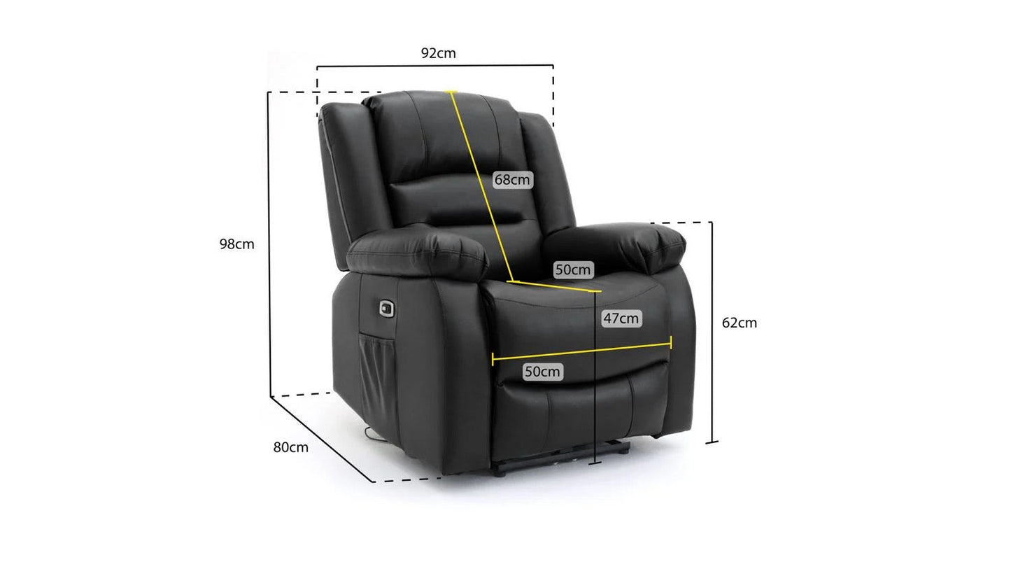 Costa Electric Recliner Sofa Black Armchair