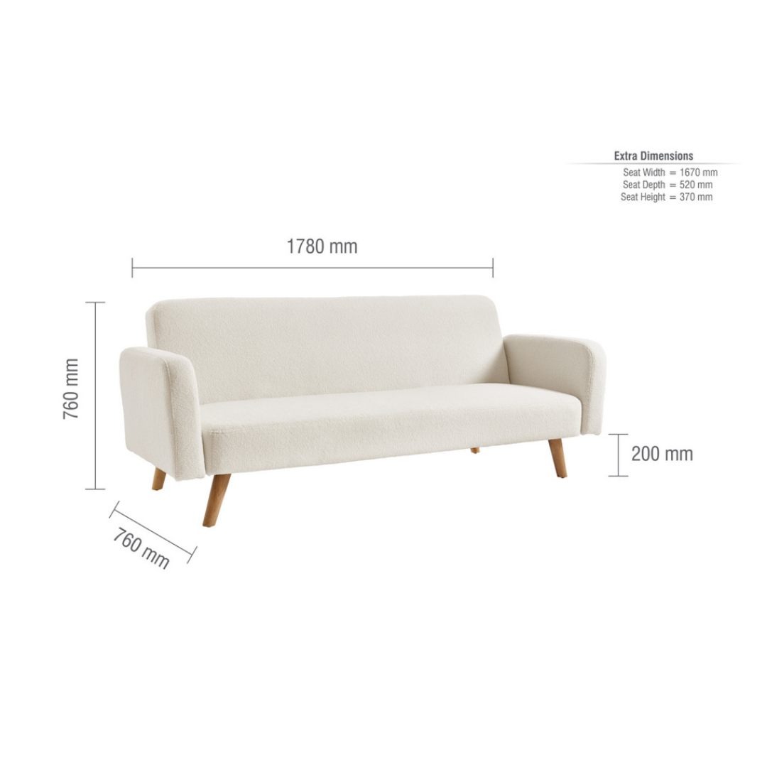 Detti Sofa Bed Boucle White