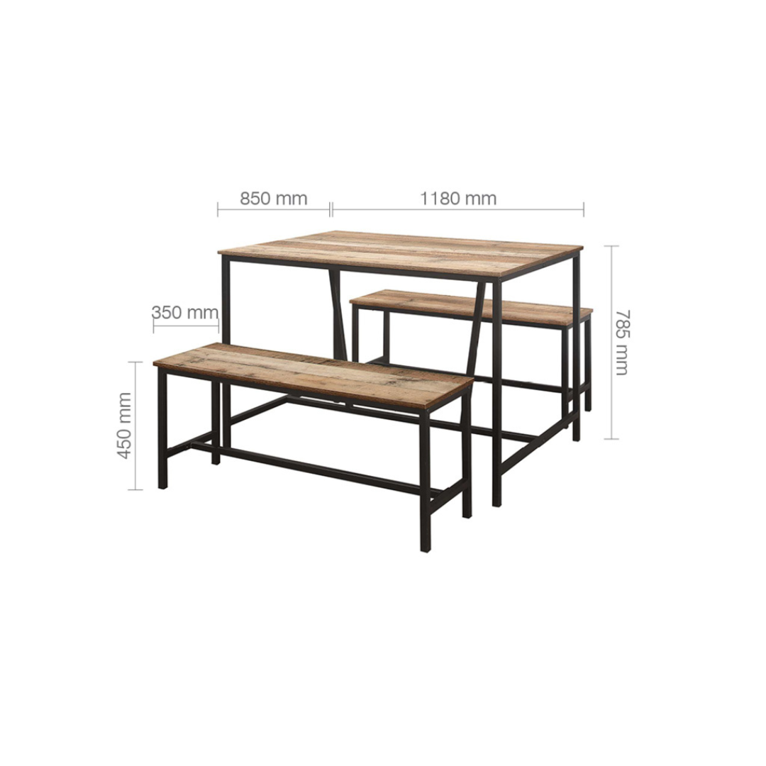 Ethan Dining Table And Bench Set