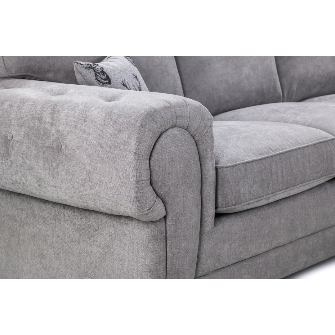 Verona Large Full-back Grey Corner Sofa