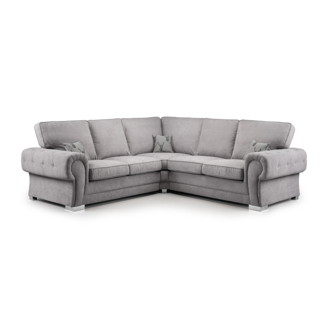 Verona Large Full-back Grey Corner Sofa
