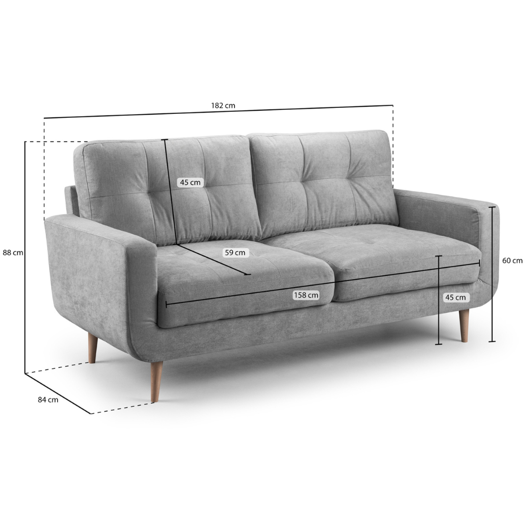 Tolentino 3 Seater Fabric Sofa