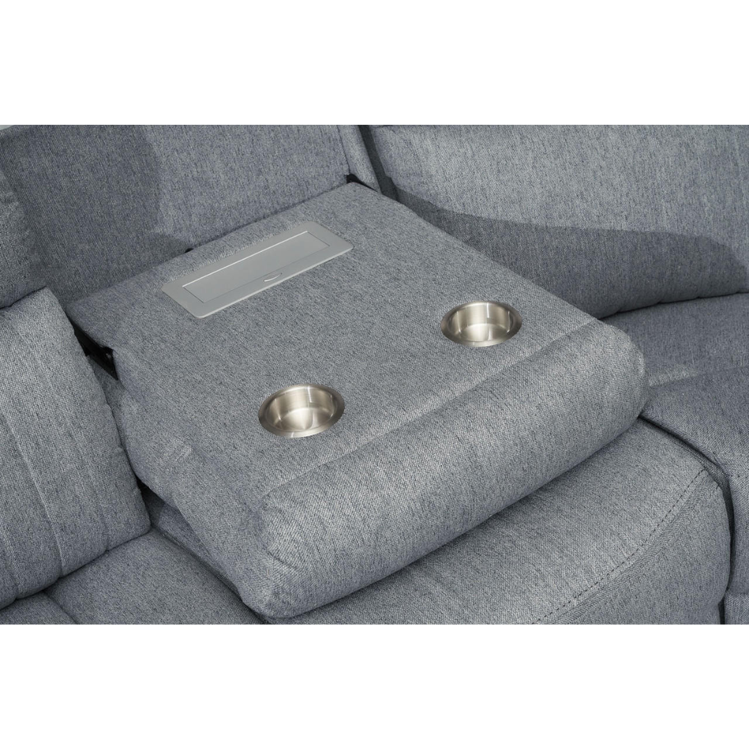 Venturi Electric Recliner Grey Corner Sofa