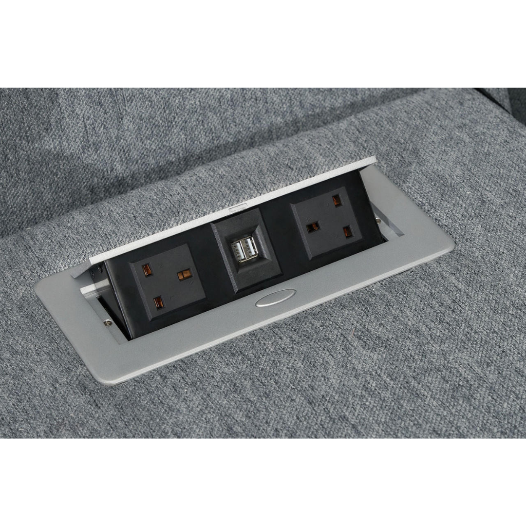 Venturi Electric Recliner Grey Corner Sofa