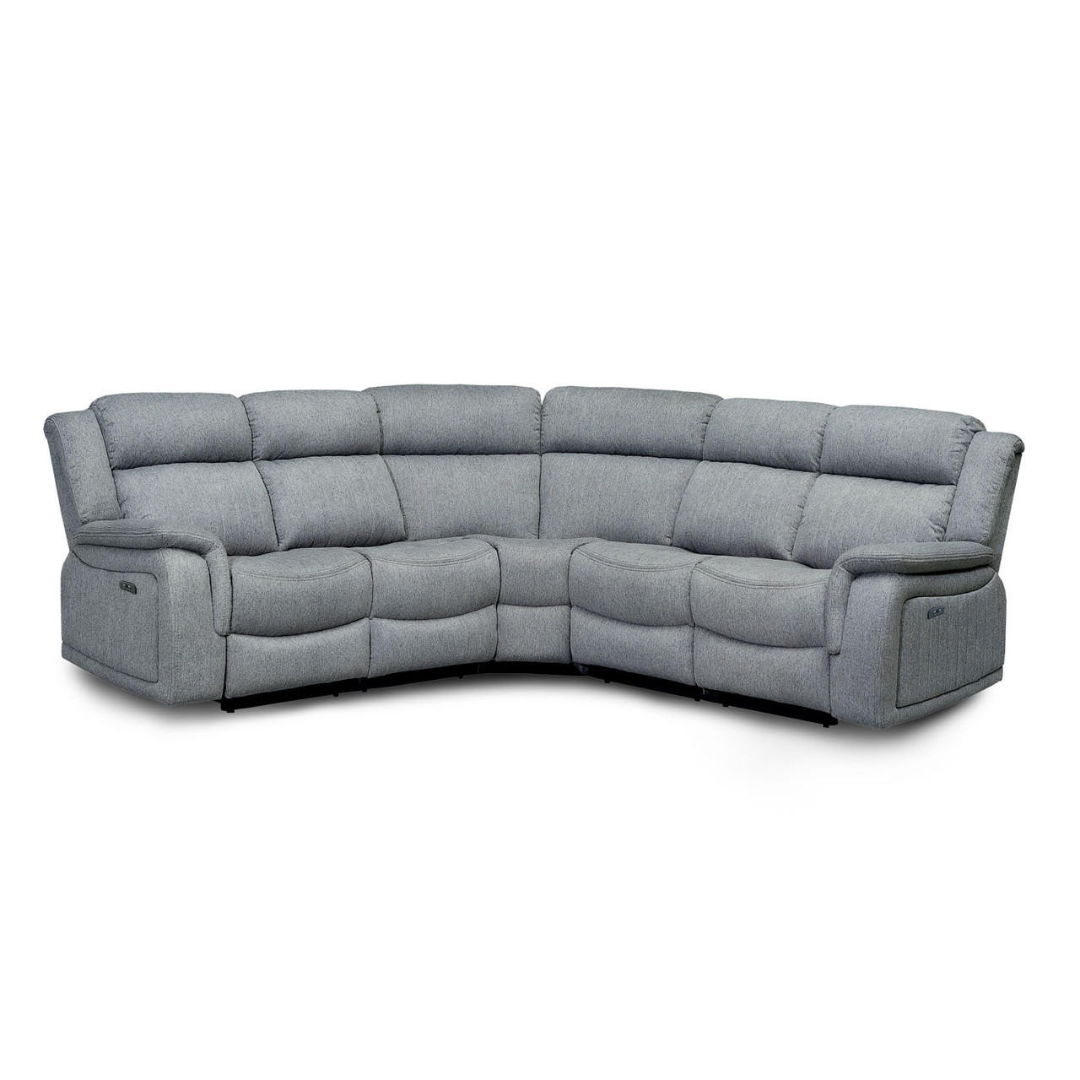 Venturi Electric Recliner Grey Corner Sofa