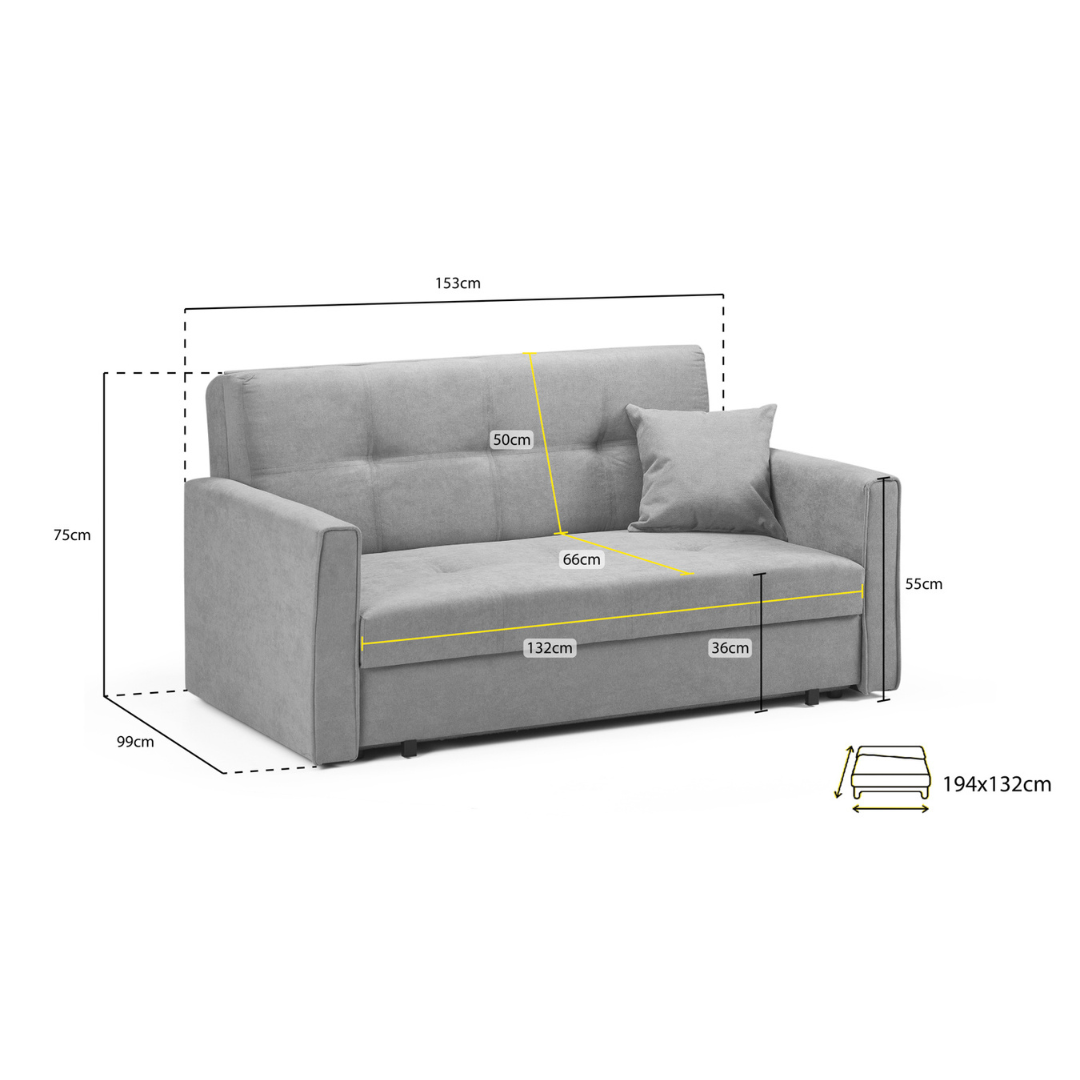 Viva Sofabed Plush Teal 2 Seater