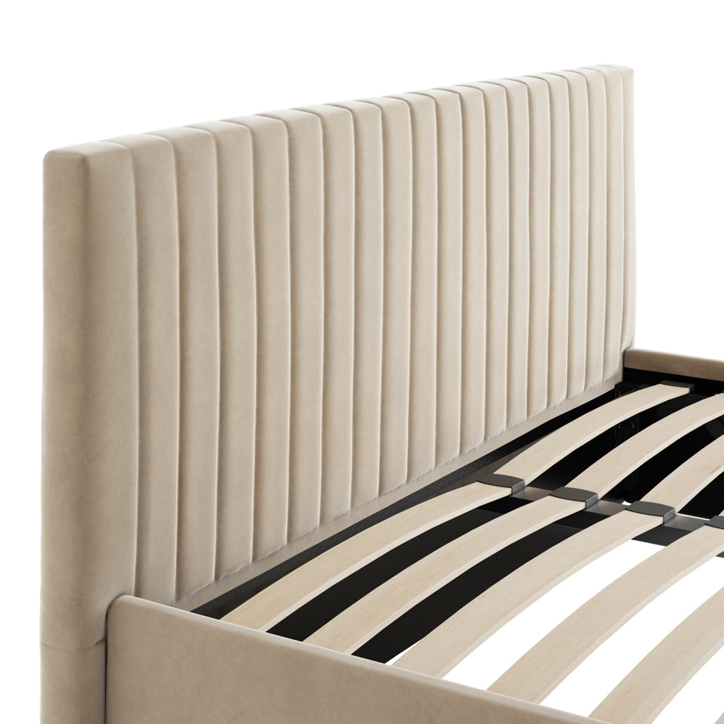 Antigua Tall Ottoman Storage Beige Bed Frame