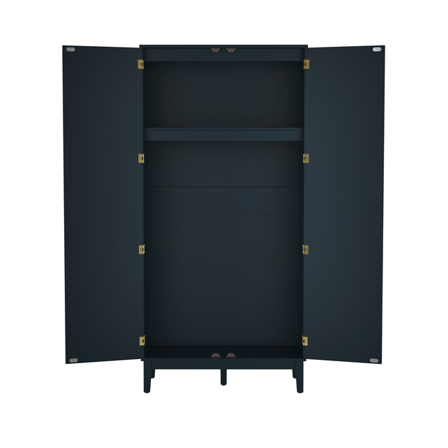 Valentina Blue 2 Door Rattan Wardrobe