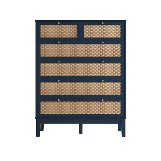 Valentina Blue 6 Drawer Chest