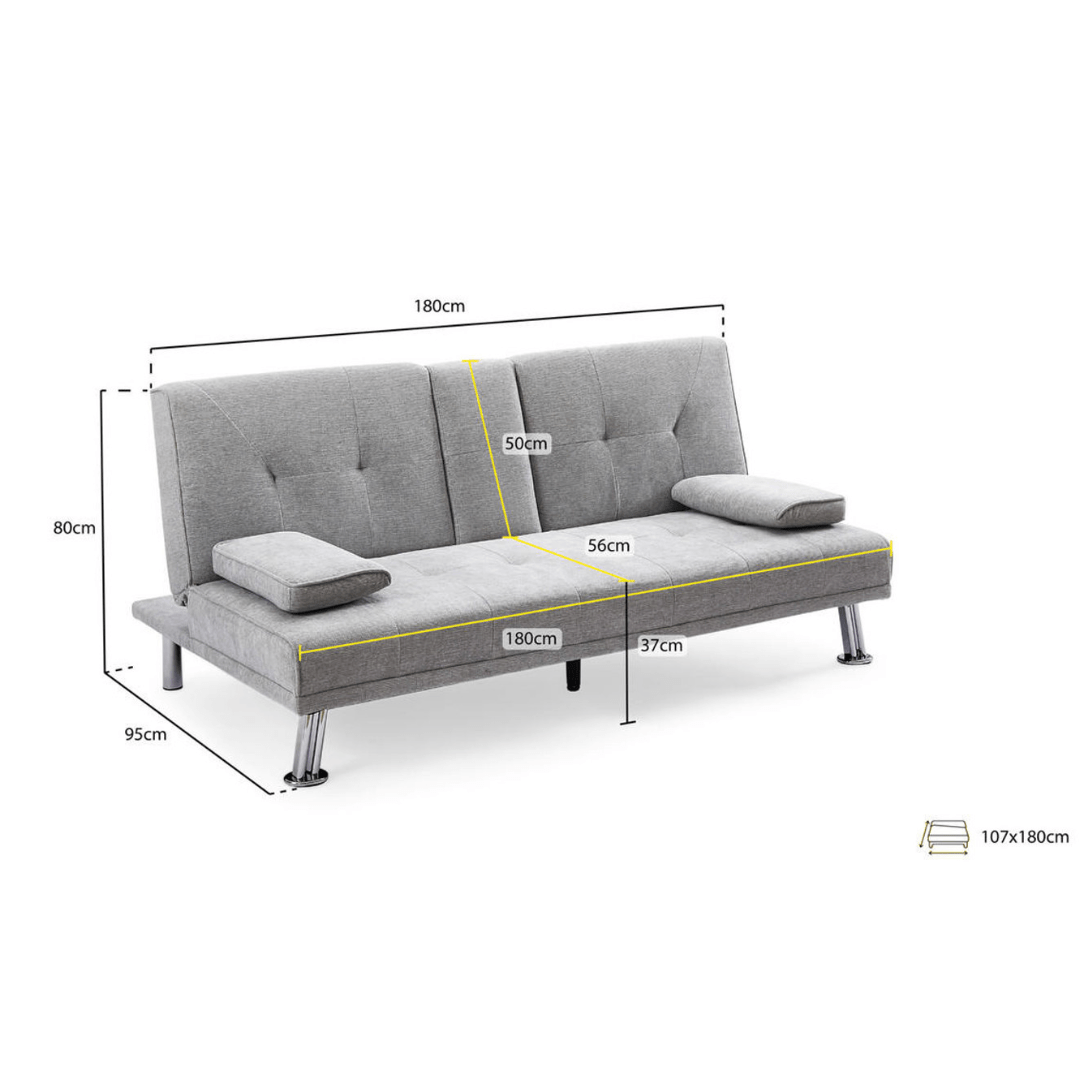 Anvil Grey Fabric Sofa Bed - Furniturezone