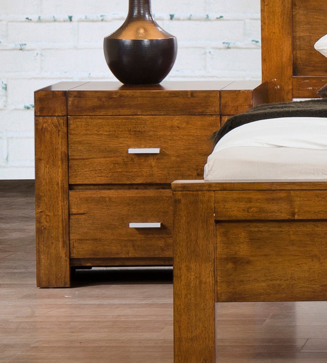 Astley Solid Wooden Bed Frame - Rustic Oak - Furniturezone