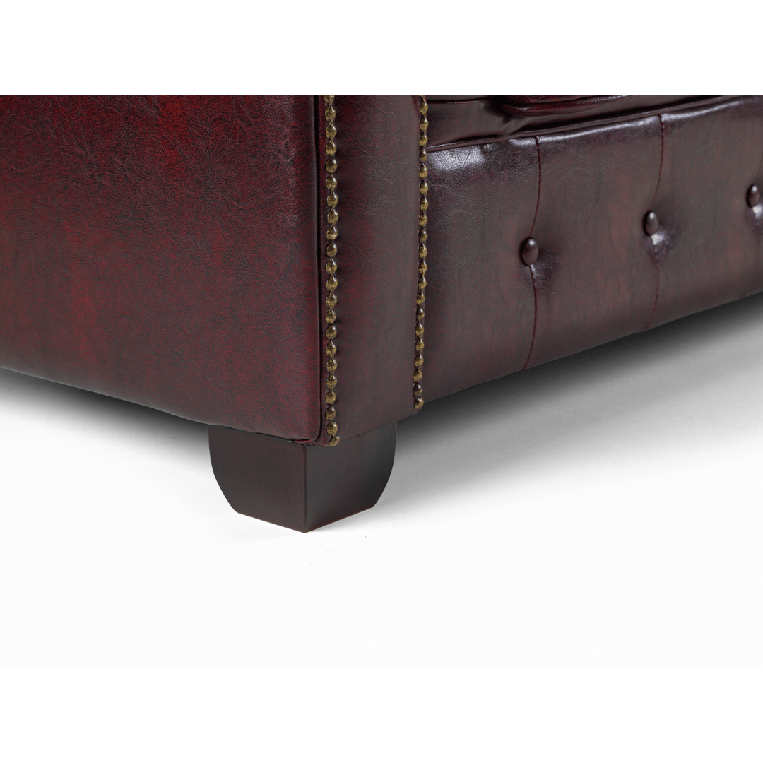 Chesterfield Bonded Leather 3 Seater Sofa - Furniturezone