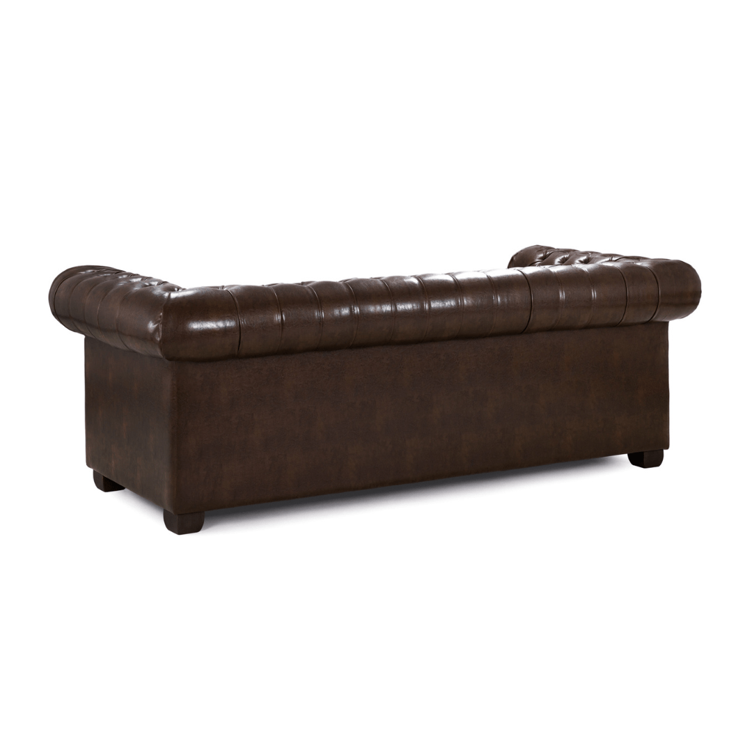 Chesterfield Bonded Leather 3 Seater Sofa - Furniturezone