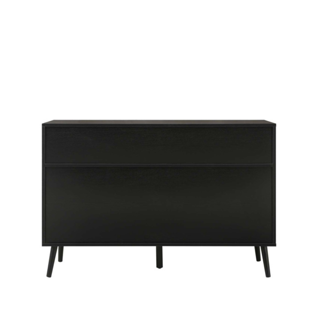Marchesi 7 Drawer Rattan Chest Black