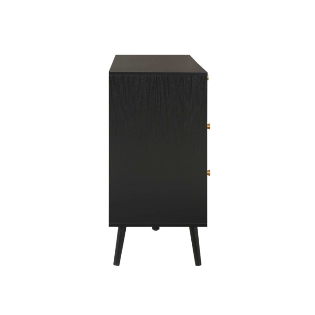 Marchesi 7 Drawer Rattan Chest Black