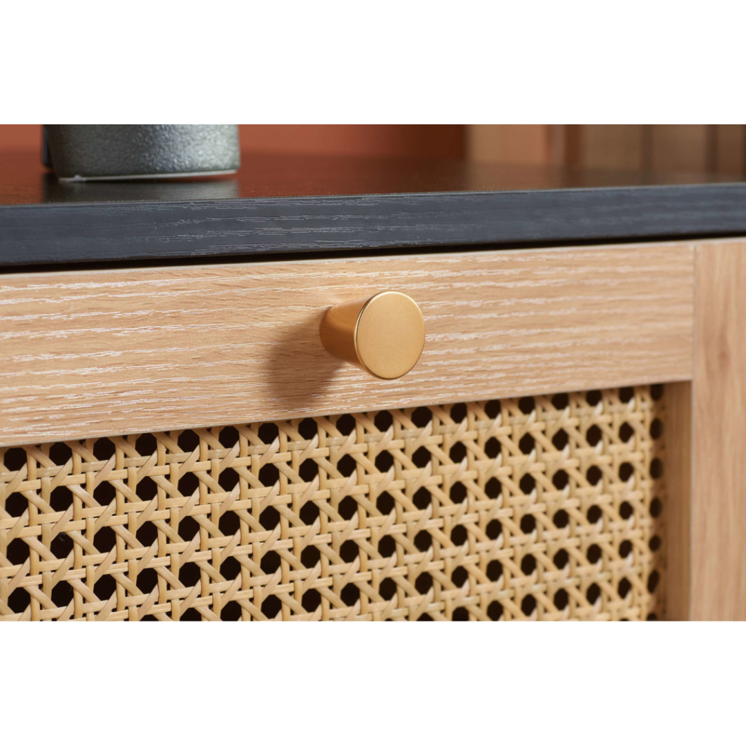 Marchesi 7 Drawer Rattan Chest Black