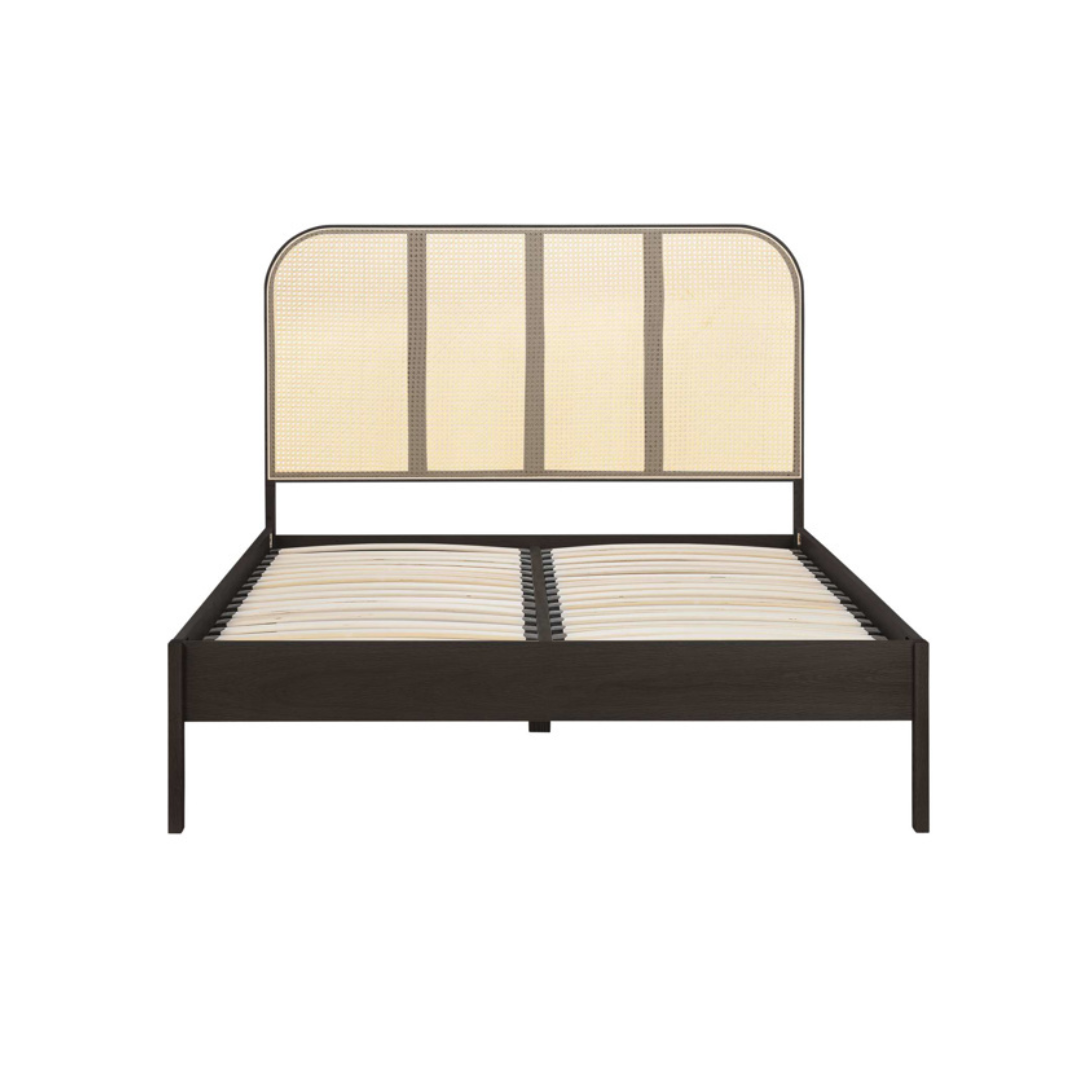 Margot Rattan Black Bed Frame - Black Oak