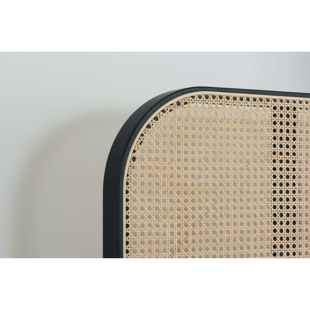 Margot Rattan Black Bed Frame - Black Oak