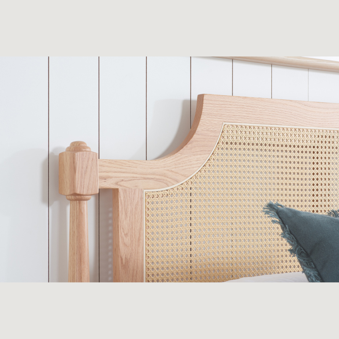 Marotta Rattan Solid Oak Oak Bed Frame
