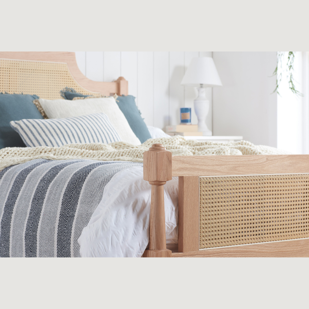 Marotta Rattan Solid Oak Oak Bed Frame