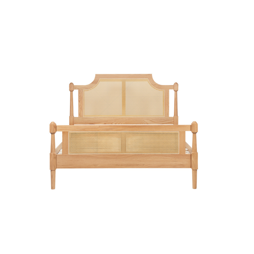Marotta Rattan Solid Oak Oak Bed Frame