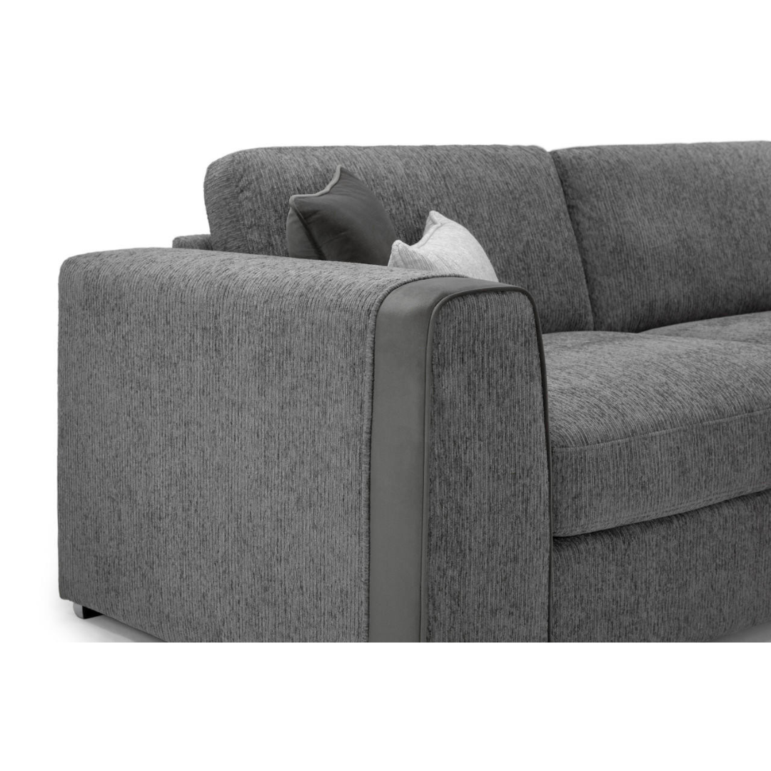Naples Large Grey Fabric Corner Sofa