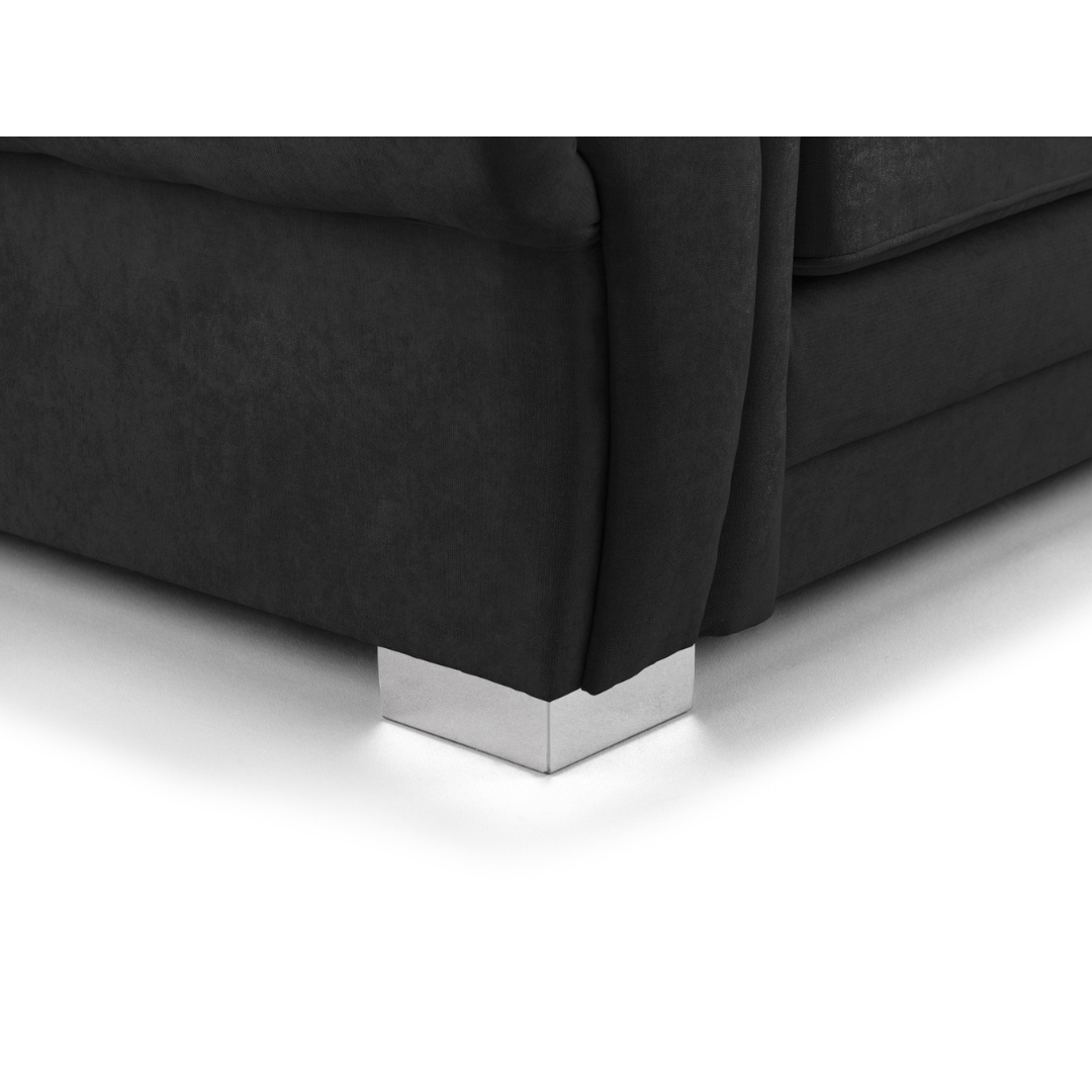 Verona Large Scatter-back Black Corner Sofa