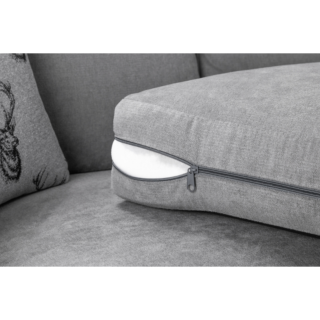 Verona Large Full-back Grey Corner Sofa