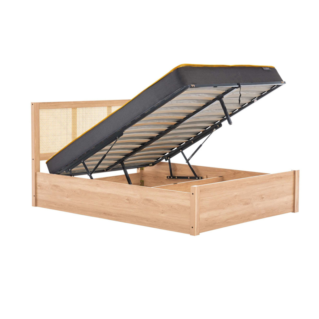 Vulpiano Rattan Ottoman Storage Bed Frame