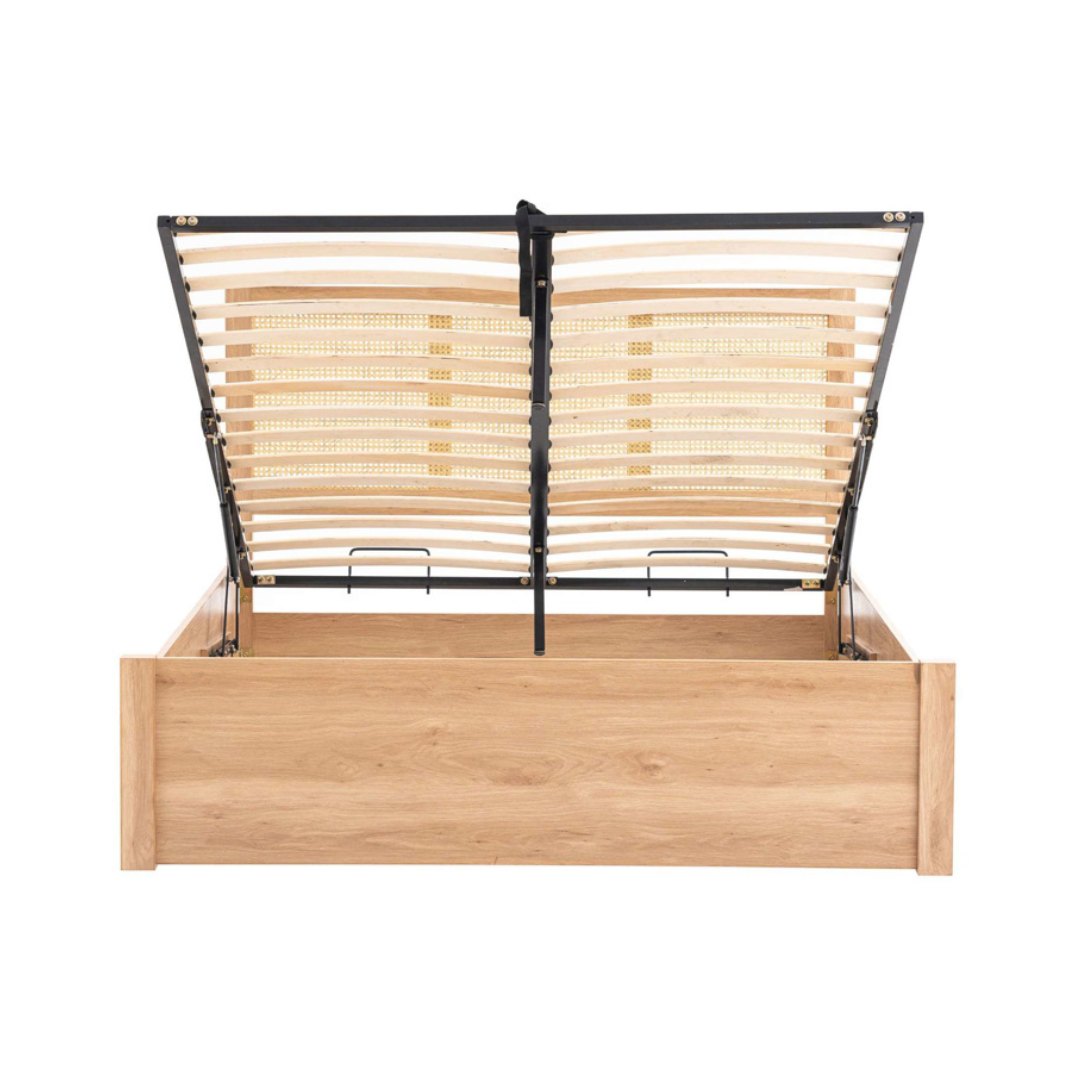 Vulpiano Rattan Ottoman Storage Bed Frame