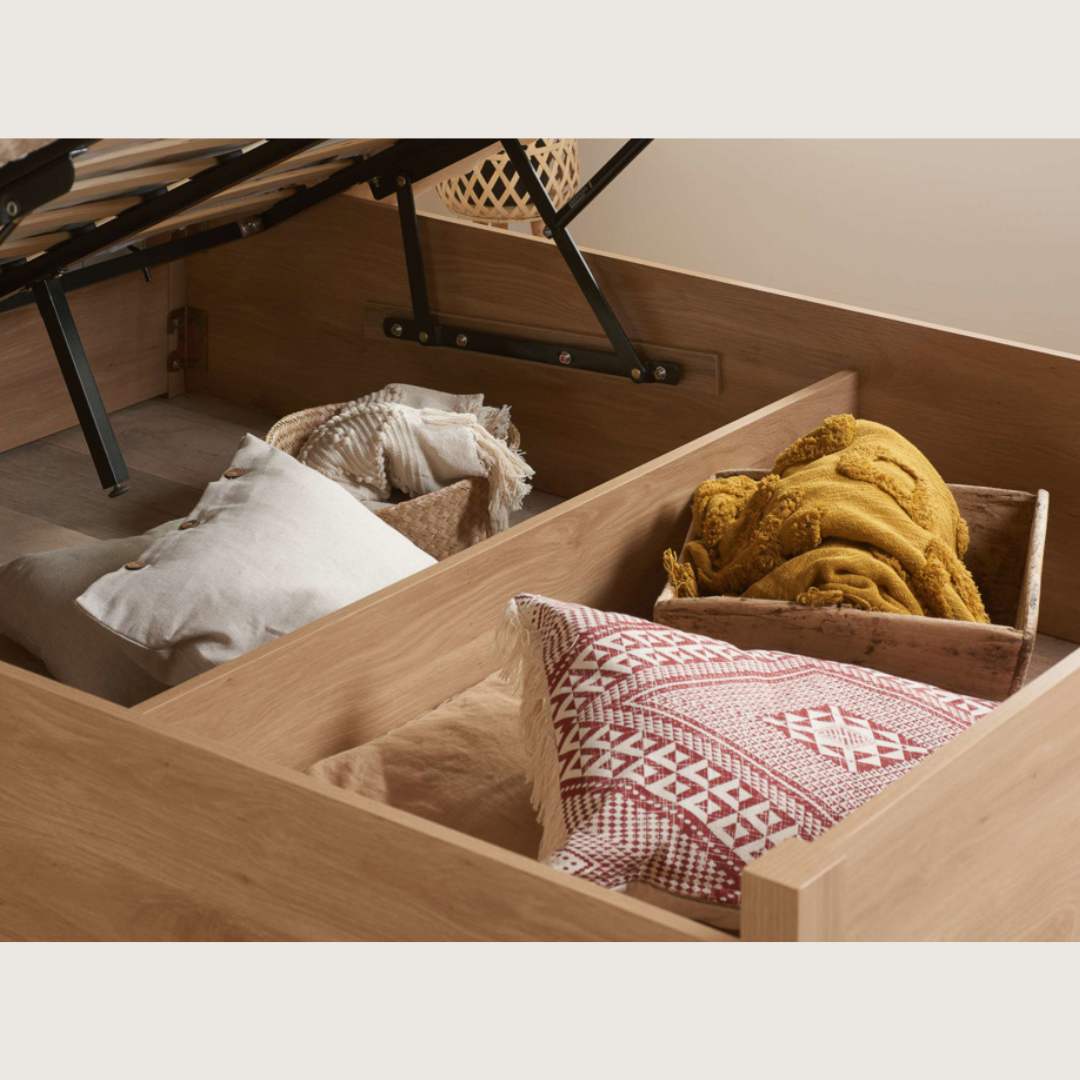 Vulpiano Rattan Ottoman Storage Bed Frame