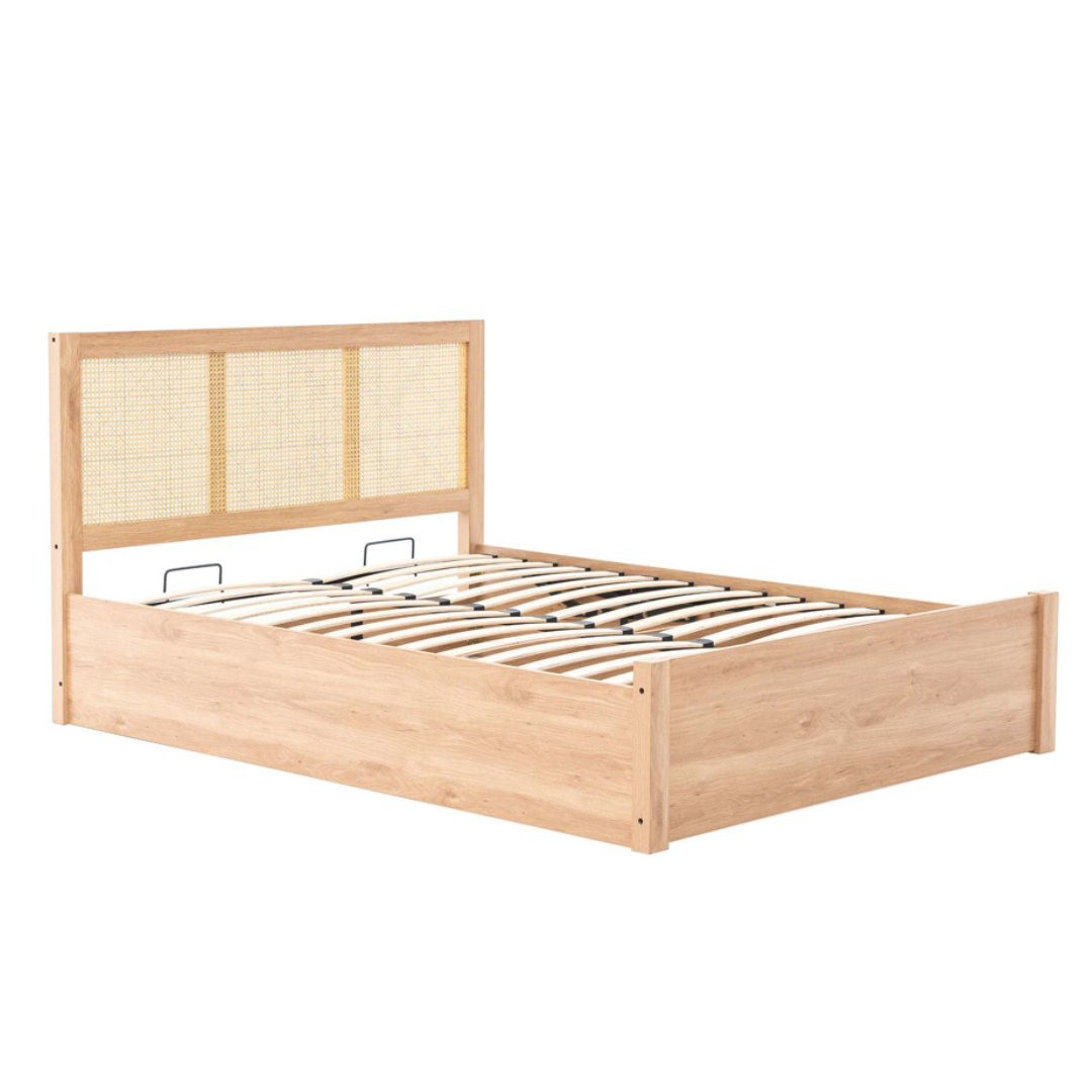 Vulpiano Rattan Ottoman Storage Bed Frame