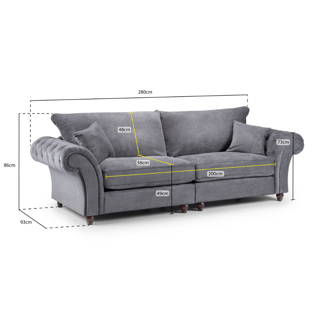 Windsor Full-back Grey Four Seater Sofa